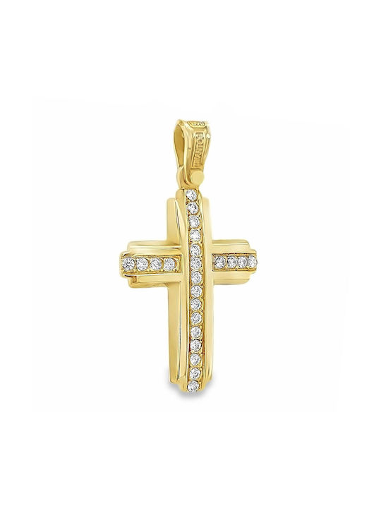 Xryseio Damen Gold Kreuz 14K