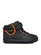B Gisli Leather Kids Boots with Velcro Black