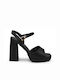 Famous Shoes Material textil Sandale dama in Culorea Negru