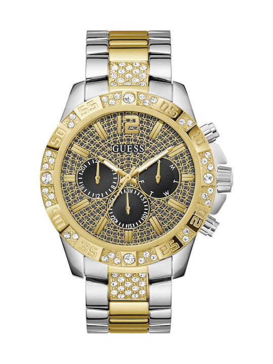 Guess Ανδρικό Ρολόι 48mm Μπαταρίας με Χρυσό Ατσάλινο Μπρασελέ