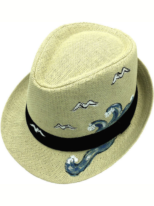 LiebeQueen Wicker Women's Fedora Hat Beige