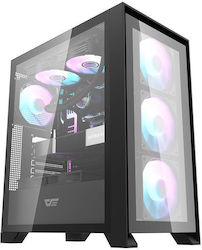 Darkflash DRX70 Glass Jocuri Middle Tower Cutie de calculator cu iluminare RGB Negru