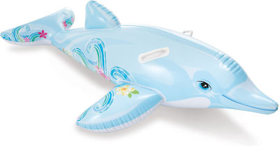 Intex Lil Dolphin Φουσκωτό Ride On Θαλάσσης με Χειρολαβές Γαλάζιο 175εκ.