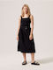 Diverse System Linen Skirt Black