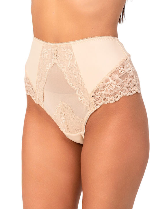 Avangard Women's High Waist Lace Brazil Beige