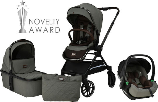 Bebe Stars Mirage 3 In 1 Reglabil 3 în 1 Cărucior pentru copii Potrivit pentru Nou-născut Olive 9.6kg