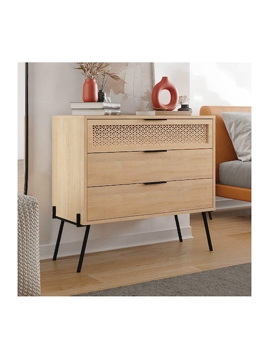 Naive Wooden Chest of Drawers Sapphire Oak 93.1x40x83.1cm