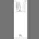 PaperQ Tacâmuri din hârtie Plain Smile Slim Line Șervețel Luxury 2F Albă 25x8.5cm. buc