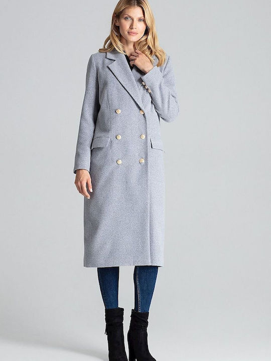 Figl Women's Coat with Buttons Gray