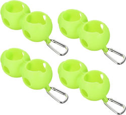 Patikil Golf Ball Grabber Carabiner din silicon verde 4 buc