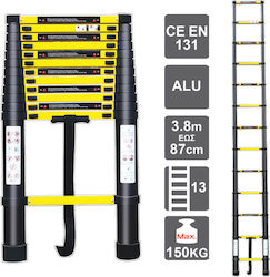 Helix Telescopic Ladder Aluminum 13 of Steps with Maximum Height 3.8m 75831013