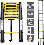 Helix Telescopic Ladder Aluminum 13 of Steps with Maximum Height 3.8m 75831013