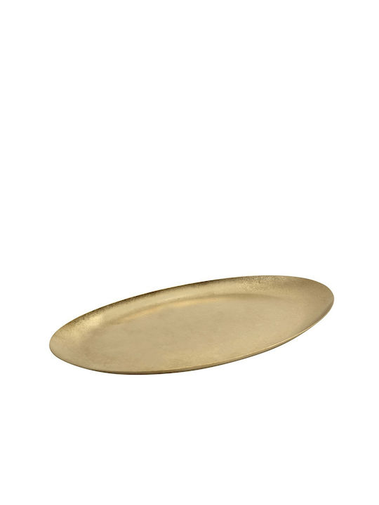 Espiel Snow Plate Shallow Oval Gold 22x22cm