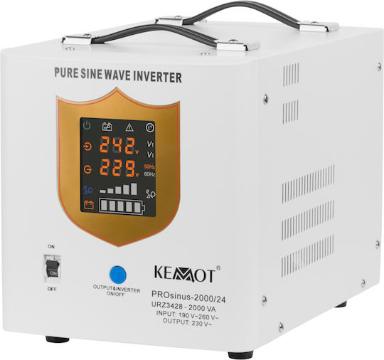 Kemot URZ3428 Pure Sine Wave Inverter Power 1400W with Nominal Input Voltage 24V Single Phase