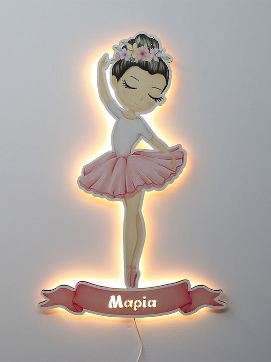 Wooden Kids Wall Light Ballerina