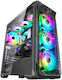 Segotep Lux 360 Геймърско Midi Tower Компютърна Кутия с Страничен Прозорец и RGB Осветление Черна