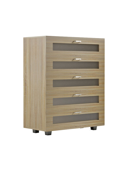 Thorgan Wooden Chest of Drawers Sonama 80x40x100cm