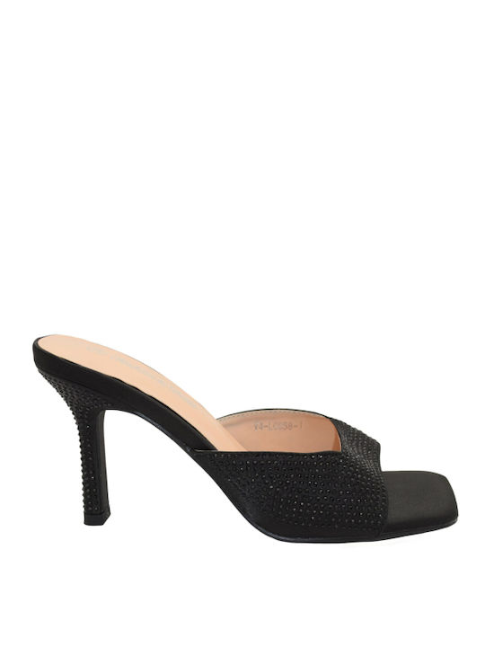 Morena Spain Thin Heel Mules Black