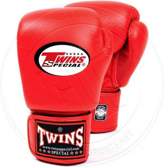 Twins Special Boxhandschuhe Leder für Kampf Rot