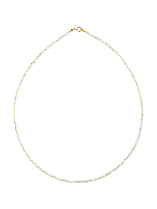 Margaritari Necklace from Gold 14K with Pearls