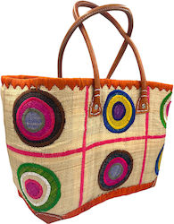 Mohicans Black Line Wicker Beach Bag Beige Mohicans Black Line Wicker Beach Bag Beige