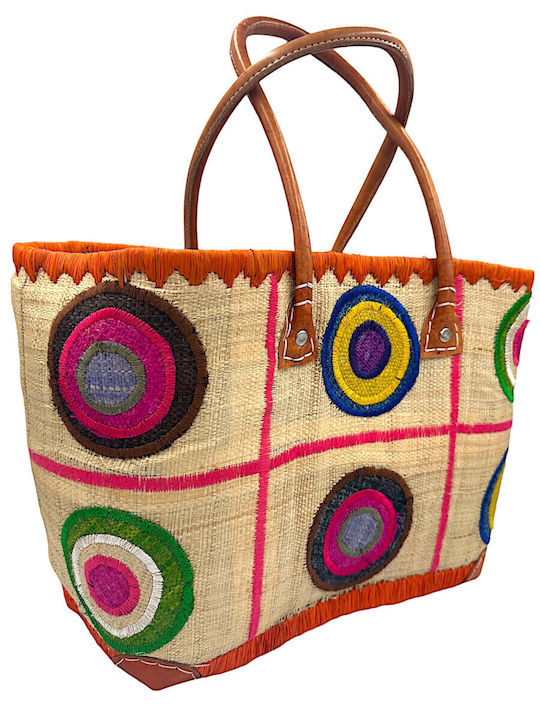 Mohicans Black Line Straw Beach Bag Beige