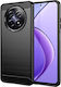 Techsuit Carbon Umschlag Rückseite Silikon Schwarz (Realme 12 / 12x)