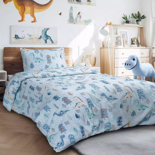 Lino Home Seturi de cearșafuri Single Bumbac Didi Lblue 170x260cm 3buc