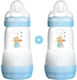 Mam Plastikflasche Easy Start Gegen Koliken mit Silikonsauger für 2+ Monate 260ml 2Stück