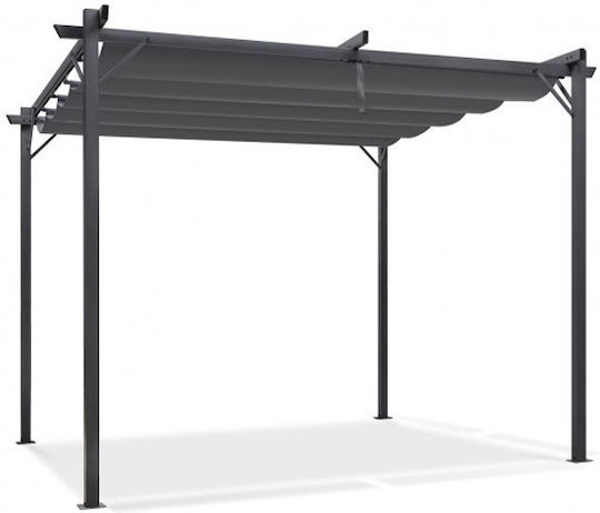 Gartenlaube Aus Metall Mit Decke In Grau Farbe 290x290x220cm