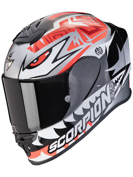 Scorpion Exo R1 Evo Air Сребърен/Черен/Червен К...