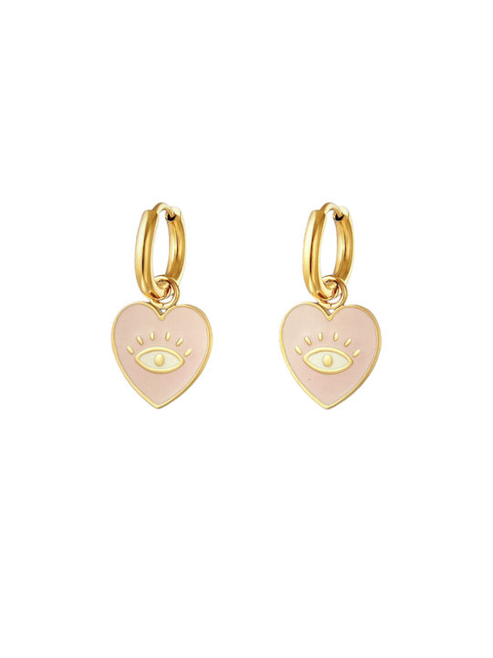 Heart Eye Pink Earrings