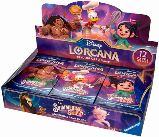 Disney Lorcana Tcg Блестящи небеса Бустер кутия 24 пакета