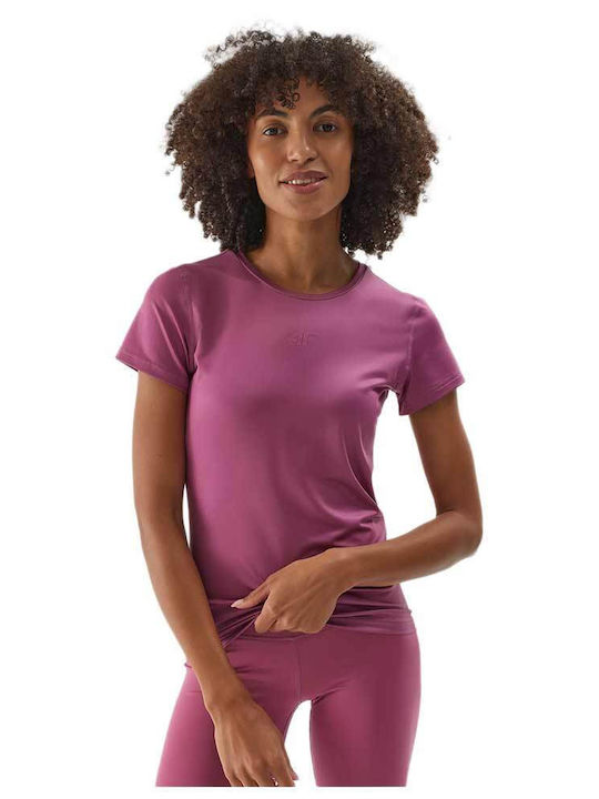 4F Women's Athletic Blouse Short Sleeve Purple