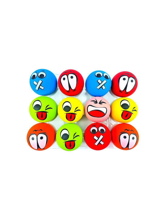 Haustier-Gummiball-Spielzeug mit Gesichtern Zufällige Designauswahl 6cm