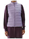 Women's Short Puffer Jacket for Spring or Autumn Purple