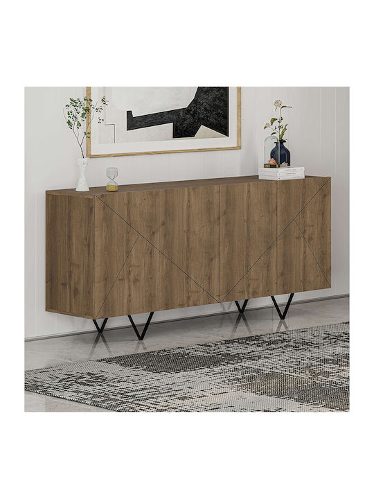 Sideboard Jakomen Wooden Open Walnut 180x41.7x80cm
