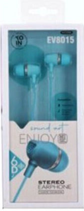 EV8015 În ureche Handsfree cu două căști cu mufă 3.5mm Albastru deschis