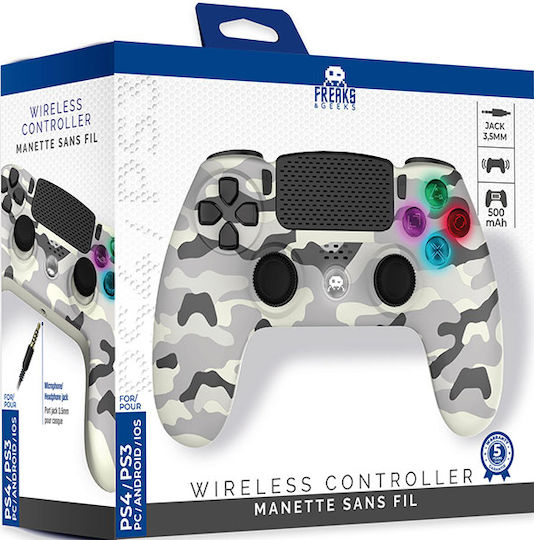 Freaks and Geeks 140142C Ασύρματο Gamepad για PS4 White Camo