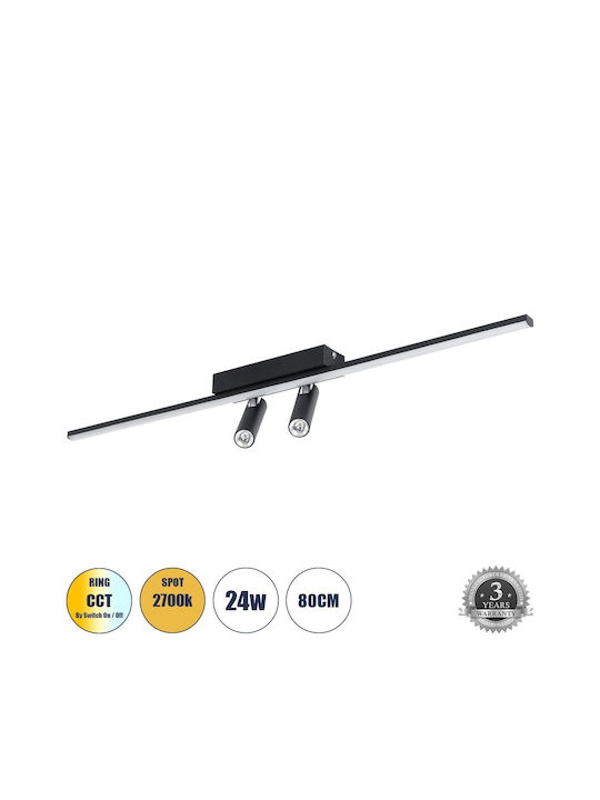 Inlight Monos LED Bianco reglabil Spot în Culoare Negru