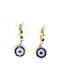 Loop Earrings Eye Allah Pendant in Silver
