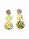 Loop Earrings Three Circles Pendant Gold
