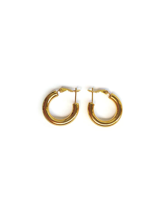 Loop Earrings Chunky Hoop Gold