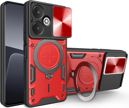 Techsuit Задна корица Силикон Червен (Xiaomi Redmi 13C, Poco M6)