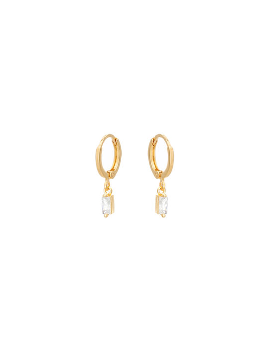 LifeLikes Earrings Hoops Gold Plated with Stones