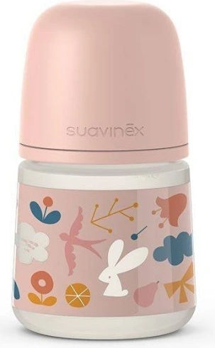 Suavinex Πλαστικό Μπιμπερό Κατά των Κολικών με Θηλή Σιλικόνης Ροζ 150ml