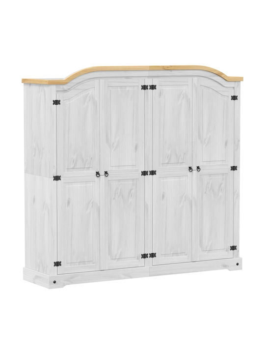 Four Door Wardrobe Corona White 194x52x186cm