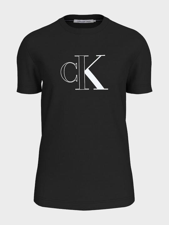 Calvin Klein Monologo Мъжко Тениска с Къс Ръкав Black