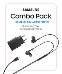 Samsung Charger Without Cable with USB-C Port 25W Power Delivery Blacks (EP-TA800N & Samsung IC100 Type C)