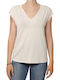 Only Women's Blouse with V Neckline cream